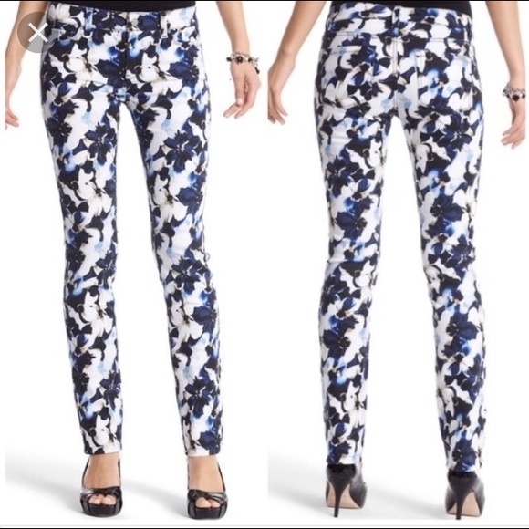 WHBM blanc floral ankle jeans 👖 size 2 - Picture 1 of 1